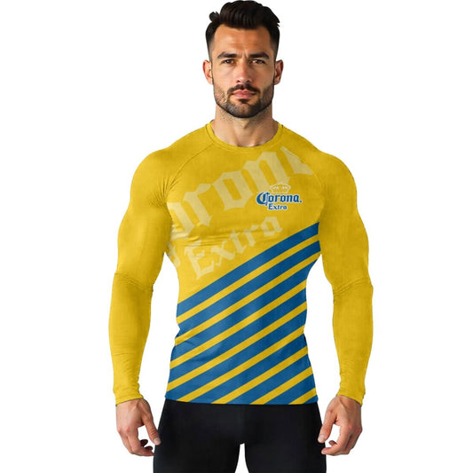 Corona Extra Diagonal Stripe Rash Guard - VinoVogue.com