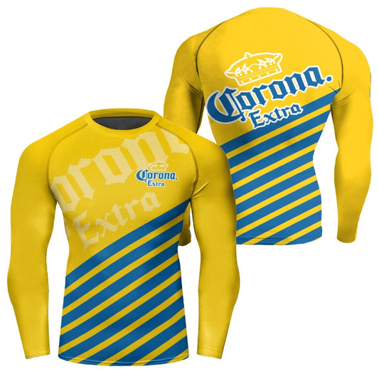 Corona Extra Diagonal Stripe Rash Guard - VinoVogue.com