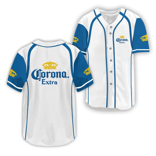 Corona Extra Dual Trim Baseball Jersey - VinoVogue.com