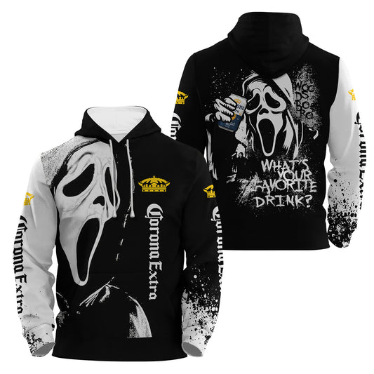 Corona Extra Ghostface Scream Hoodie & Zip Hoodie - VinoVogue.com