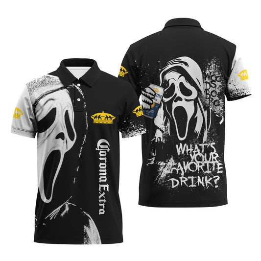 Corona Extra Ghostface Scream Polo Shirt - VinoVogue.com