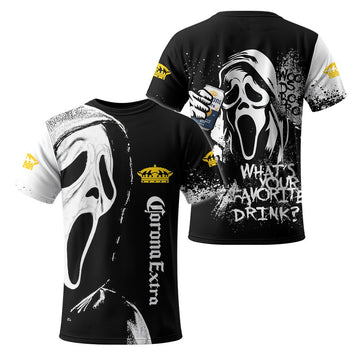 Corona Extra Ghostface Scream T-Shirt - VinoVogue.com