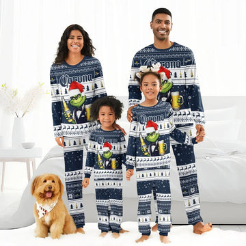 Corona Extra Grinch Christmas Family Pajamas Set