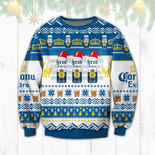 Corona Extra Santa Clause Christmas Ugly Sweater - VinoVogue.com