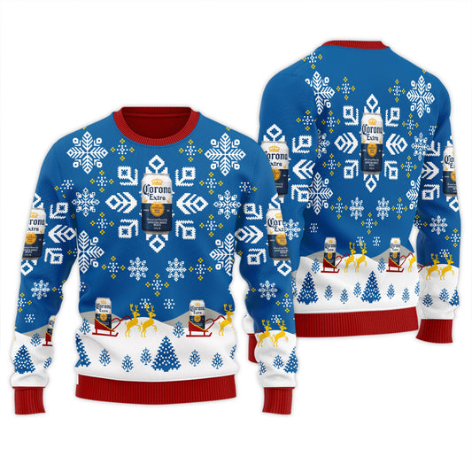 Corona Extra Snowflake Ugly Sweater
