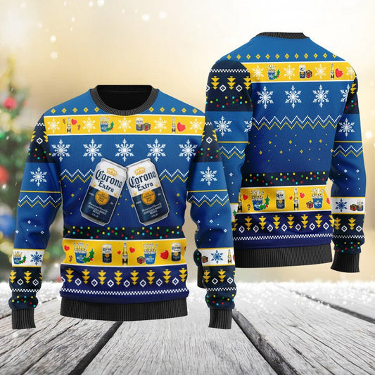 Corona Extra Snowflakes Ugly Sweater - VinoVogue.com