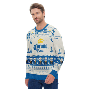 Corona Extra Snowy Sips Ugly Sweater