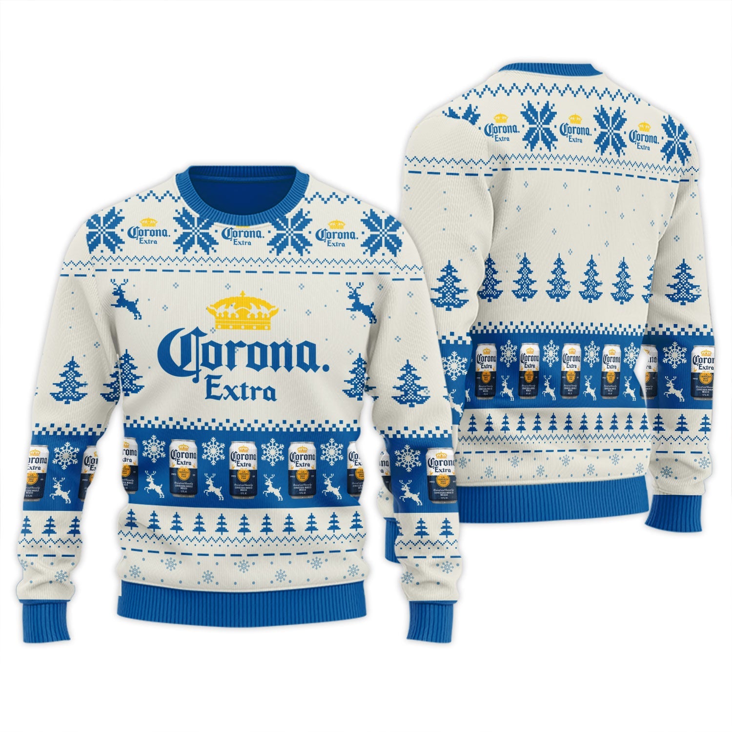 Corona Extra Snowy Sips Ugly Sweater