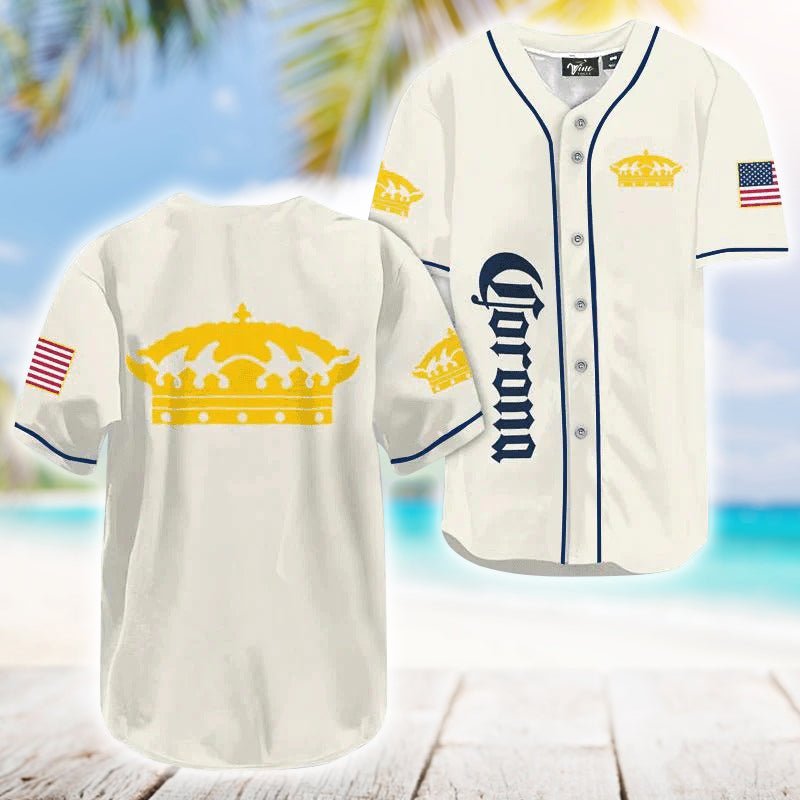 Corona Extra USA Flag Baseball Jersey - VinoVogue.com