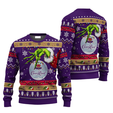 Crown Royal Grinch Hand Stock Ugly Sweater - VinoVogue.com