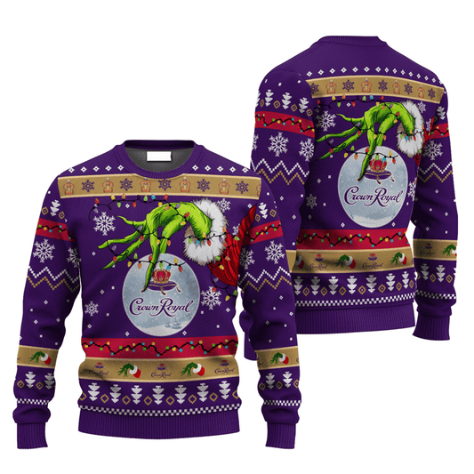 Crown Royal Grinch Hand Stock Ugly Sweater - VinoVogue.com