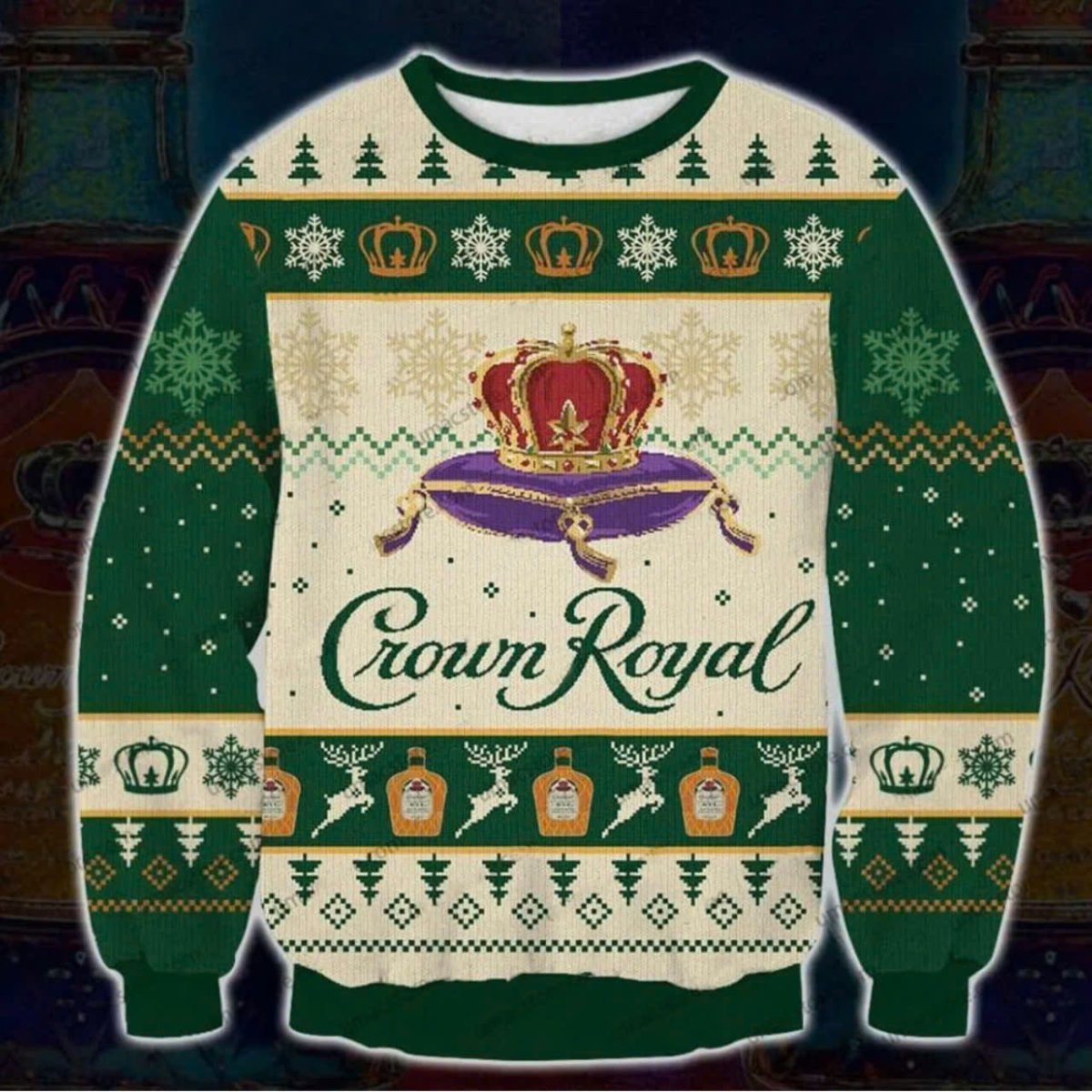 Crown Royal Reindeer Ugly Christmas Sweater - VinoVogue.com