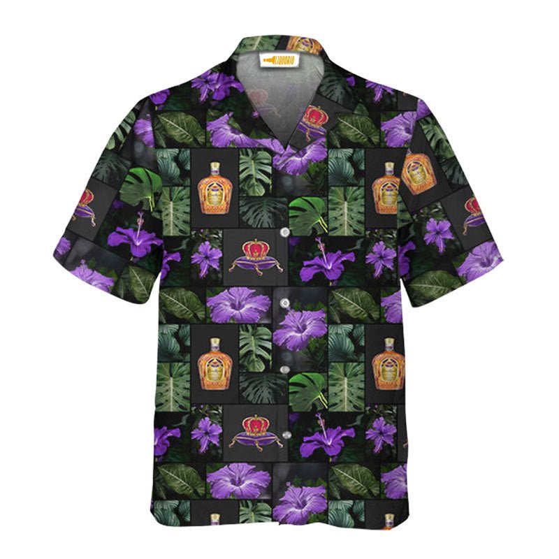 Crown Royal Tropical Hibiscus Flower Hawaiian Shirt - VinoVogue.com