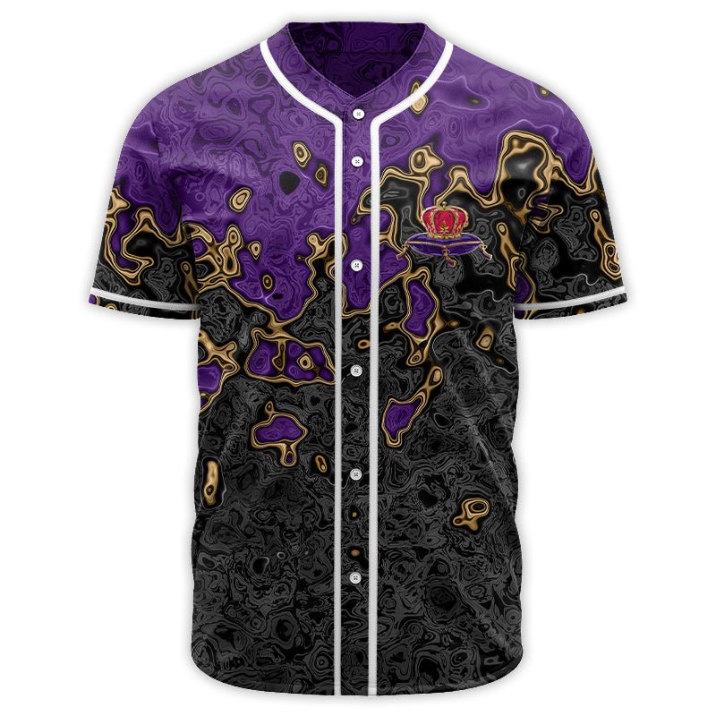 Holographic Colorful Crown Royal Baseball Jersey - VinoVogue.com