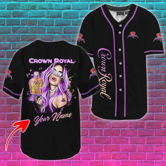 Personalized Crown Royal's Sweet lady Baseball Jersey - VinoVogue.com