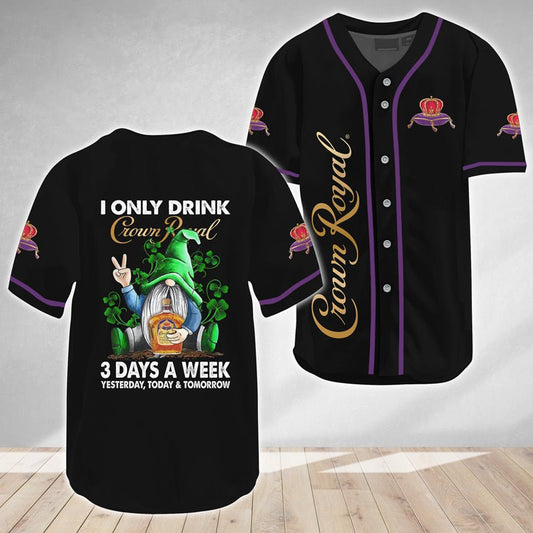 Gnome Only Drink Crown Royal Baseball Jersey - VinoVogue.com