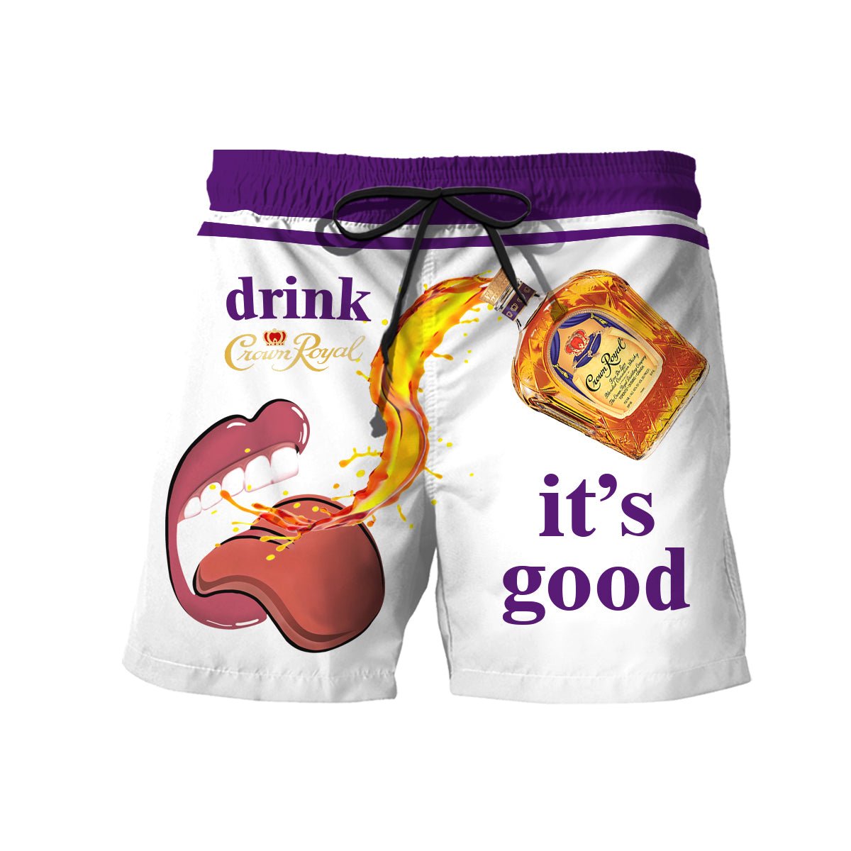 Drink Crown Royal It's Good Swim Trunks - VinoVogue.com