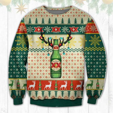 Dos Equis Reindeer Christmas Ugly Sweater - VinoVogue.com