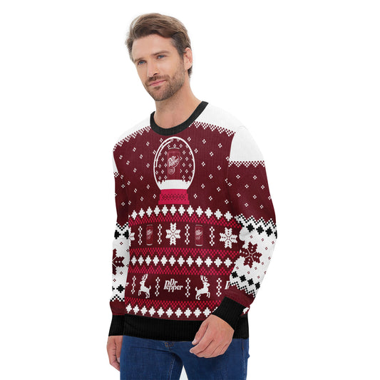 Dr Pepper Christmas Crystal Ball Ugly Sweater