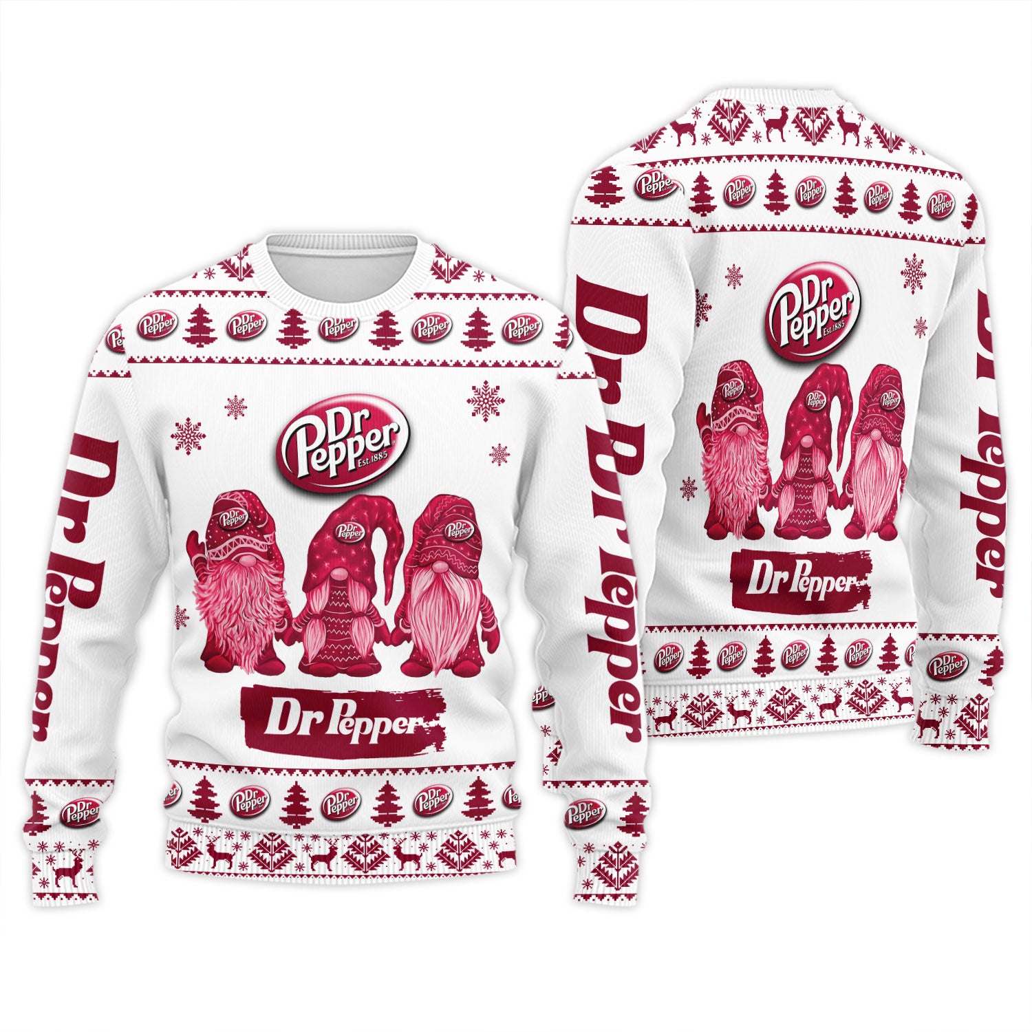 Dr Pepper Christmas Gnomies Ugly Sweater