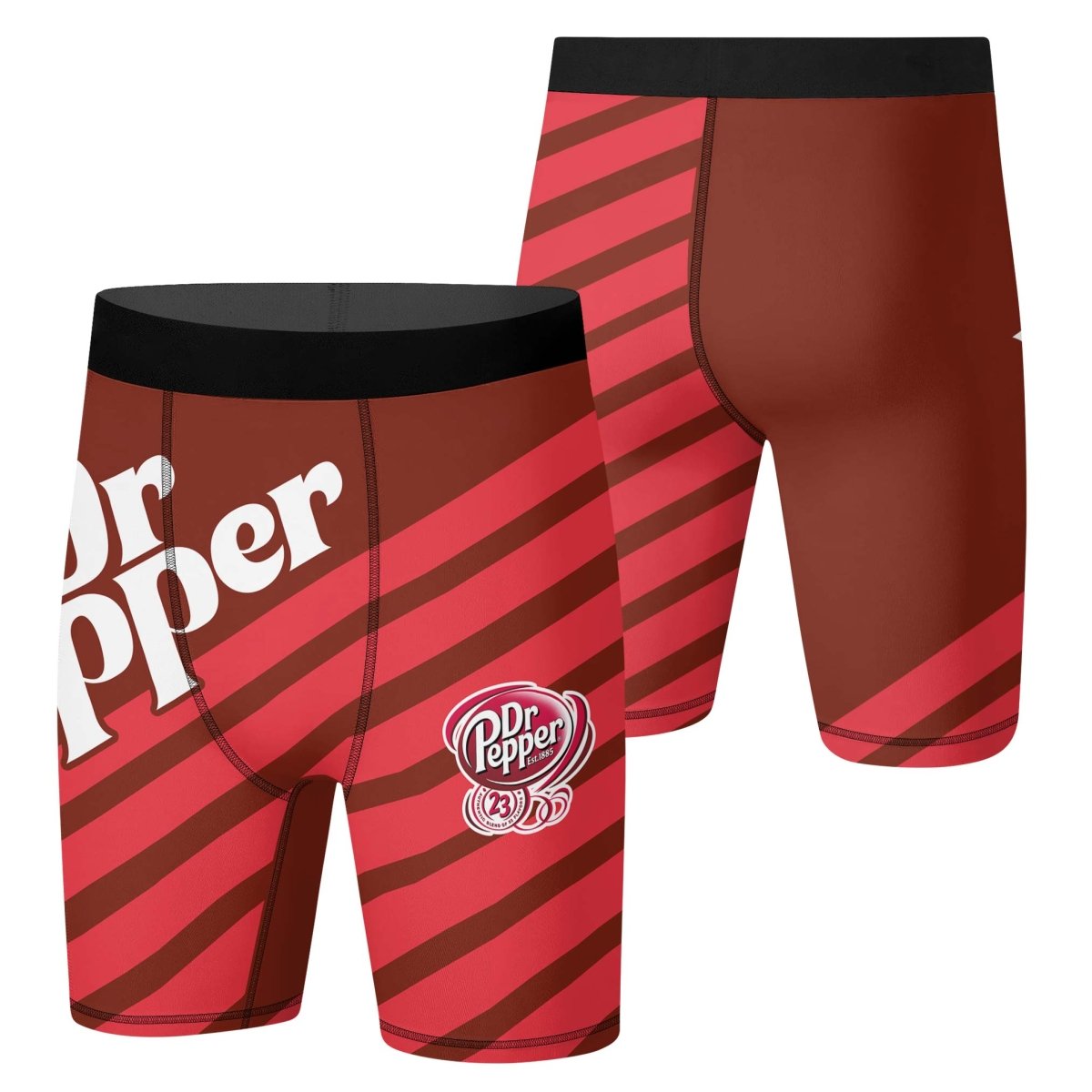 Dr Pepper Diagonal Stripe Compression Shorts - VinoVogue.com