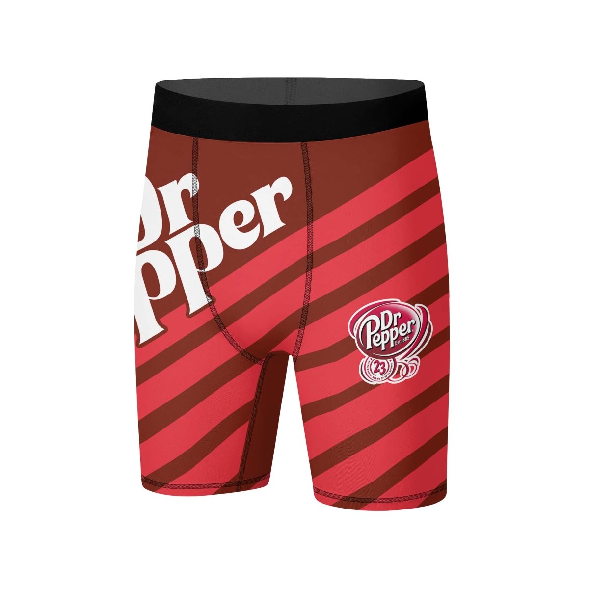 Dr Pepper Diagonal Stripe Compression Shorts - VinoVogue.com