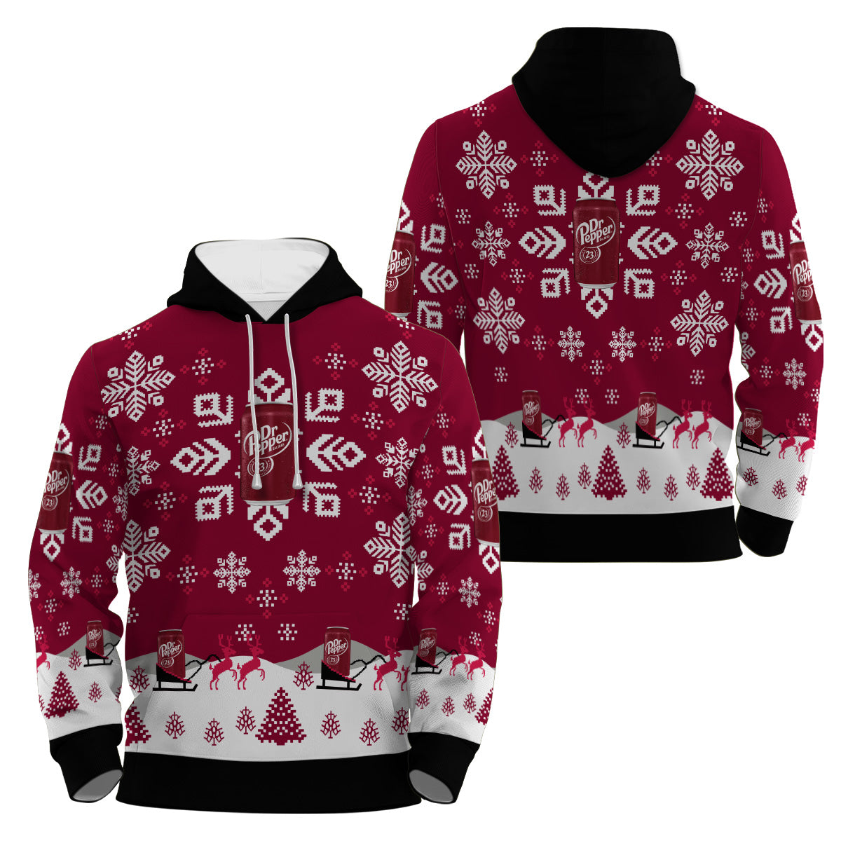 Dr Pepper Snowflake Pullover & Zip Hoodie
