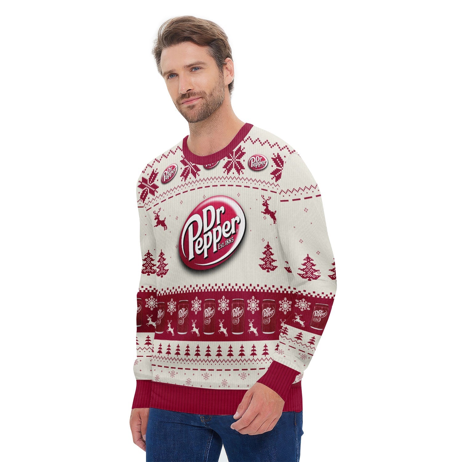 Dr Pepper Snowy Sips Ugly Sweater