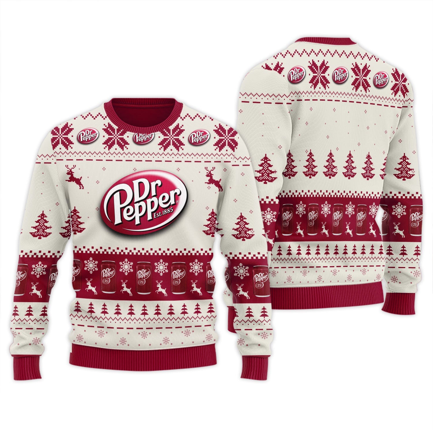 Dr Pepper Snowy Sips Ugly Sweater