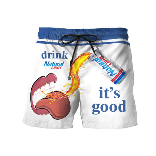 Drink Natural Light It's Good Swim Trunks - VinoVogue.com