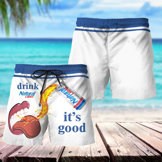 Drink Natural Light It's Good Swim Trunks - VinoVogue.com