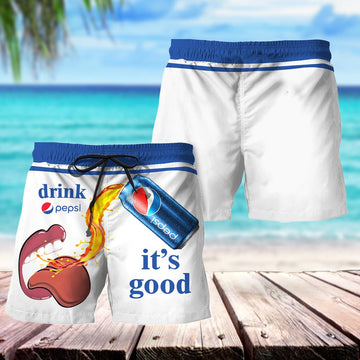 Drink Pepsi It's Good Swim Trunks - VinoVogue.com