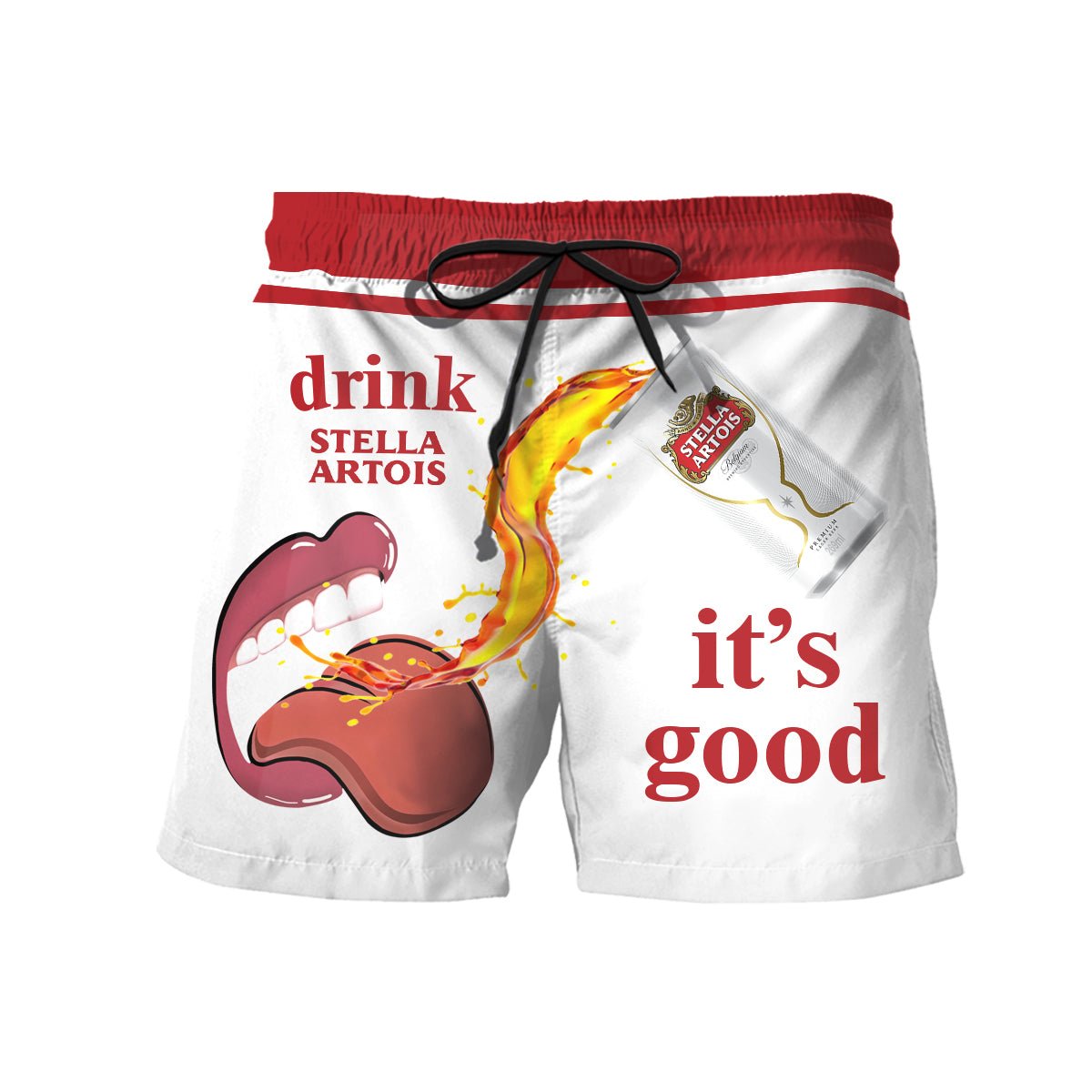 Drink Stella Artois It's Good Swim Trunks - VinoVogue.com