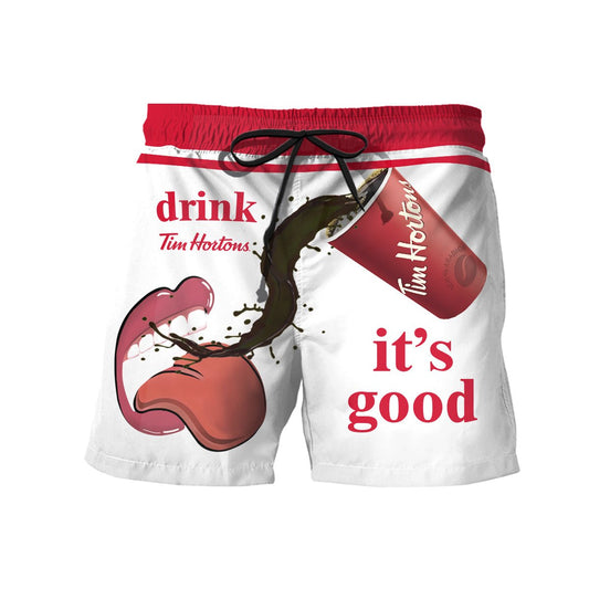 Drink Tim Hortons It's Good Swim Trunks - VinoVogue.com