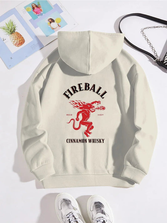 Fire Ball Cinnamon Whisky Light Gray Hoodie - VinoVogue.com