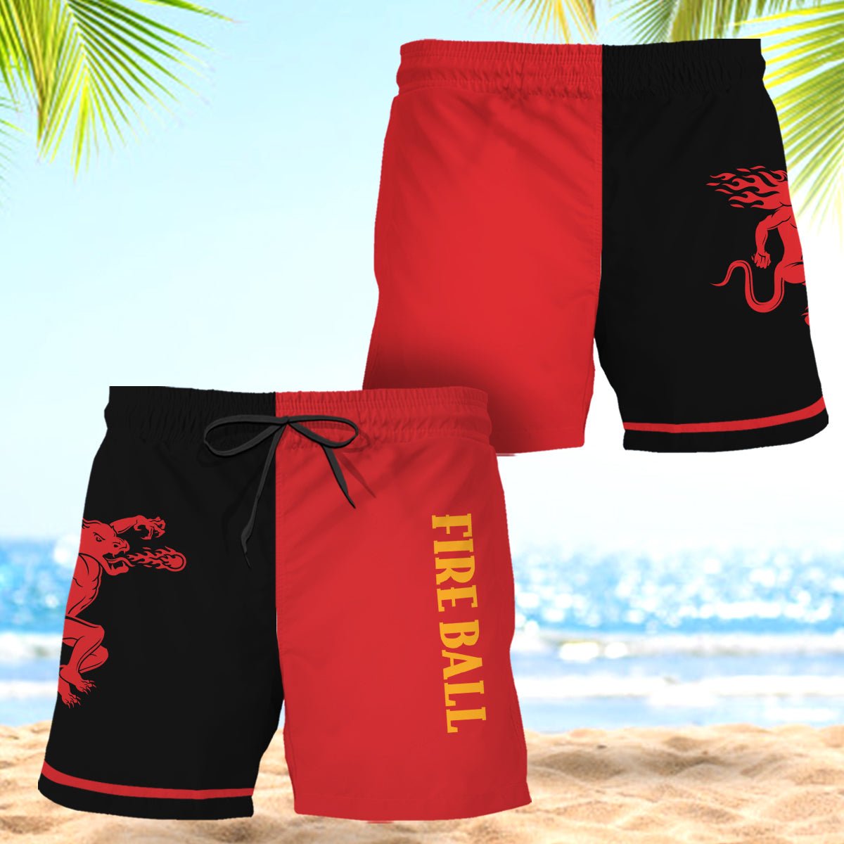 Fireball Basic Colorful Swim Trunks - VinoVogue.com