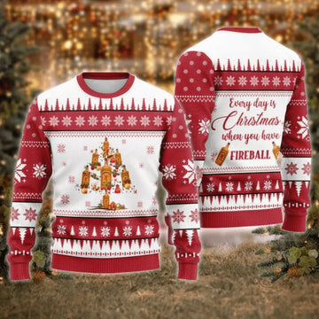 Fireball Christmas Tree Ugly Sweater - VinoVogue.com