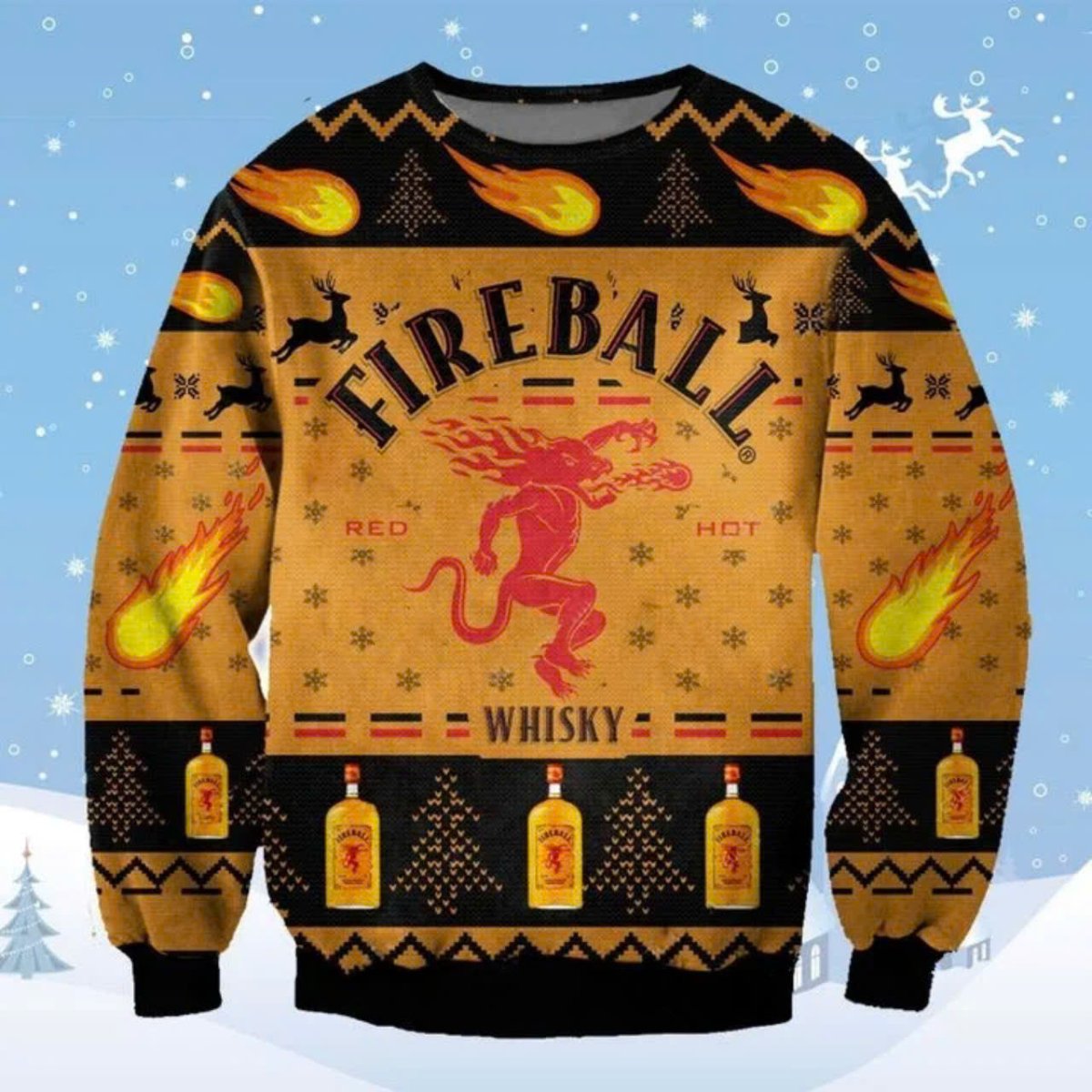 Fireball Christmas Ugly Sweater - VinoVogue.com