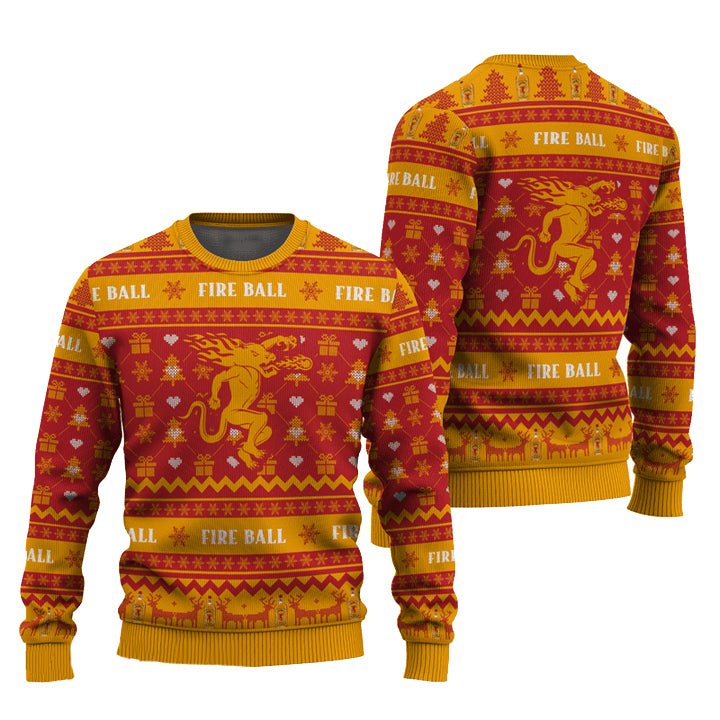 Fireball Snowing Christmas Ugly Sweater - VinoVogue.com