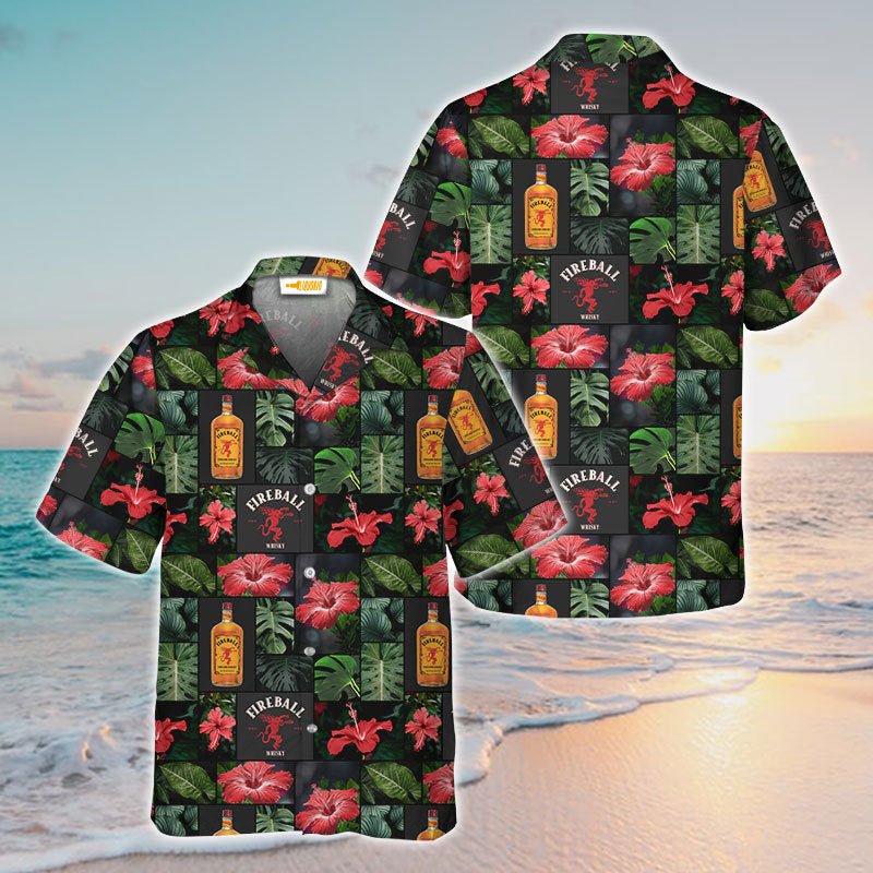 Fireball Tropical Hibiscus Flower Hawaiian Shirt - VinoVogue.com