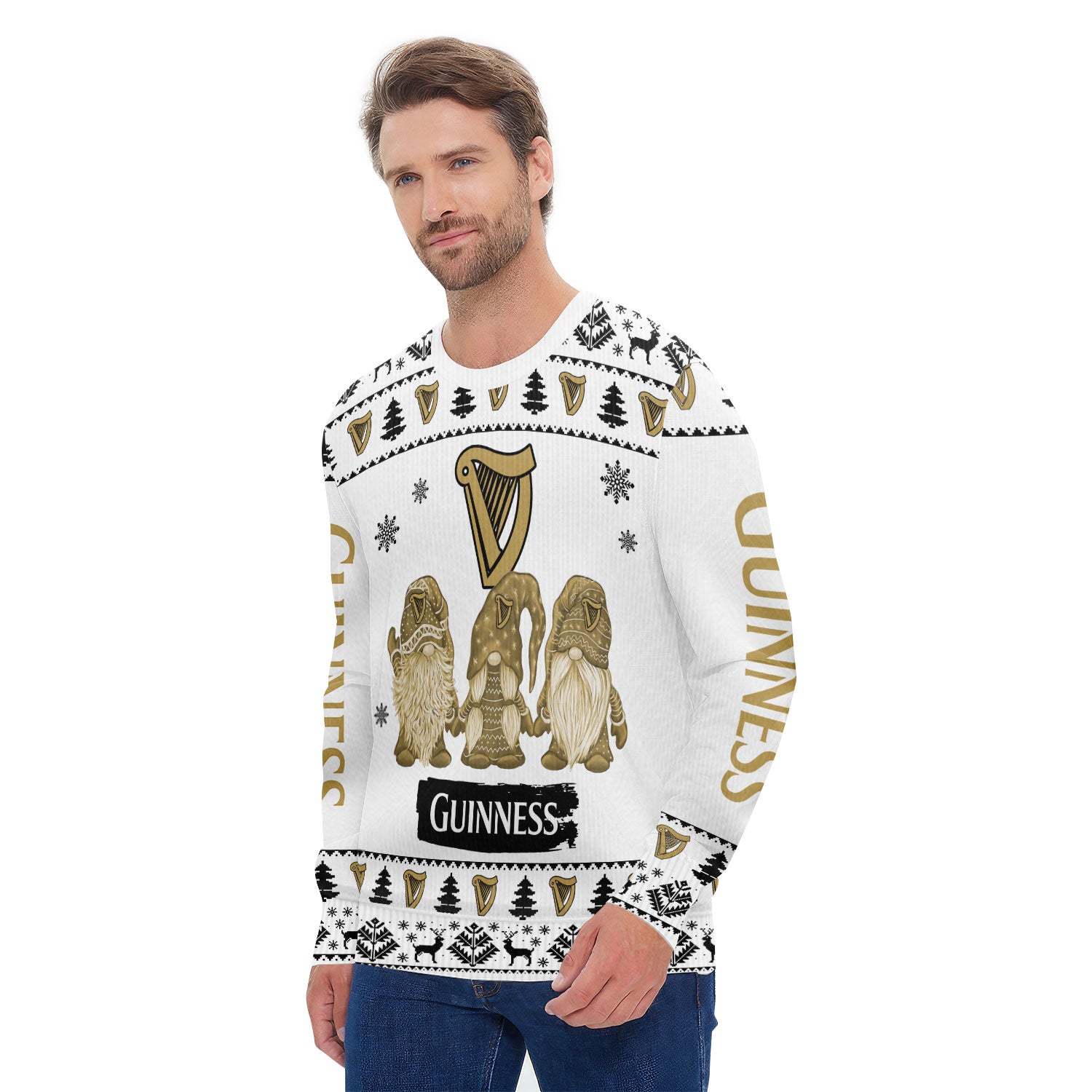 Guinness Christmas Gnomies Ugly Sweater