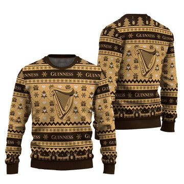 Guinness Snowing Christmas Ugly Sweater - VinoVogue.com