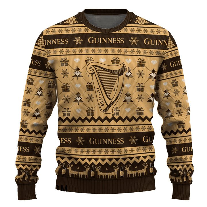 Guinness Snowing Christmas Ugly Sweater - VinoVogue.com