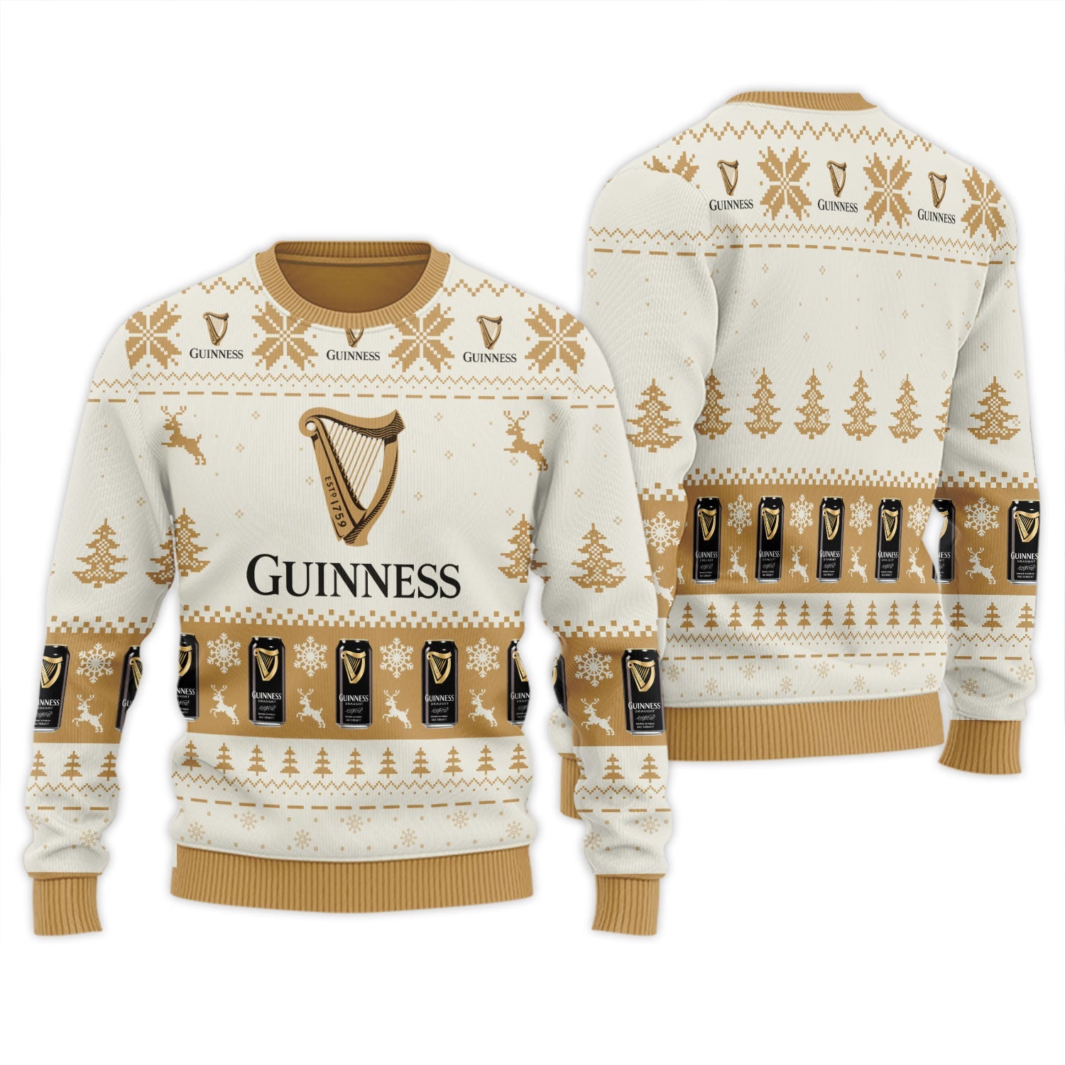Guinness Snowy Sips Ugly Sweater