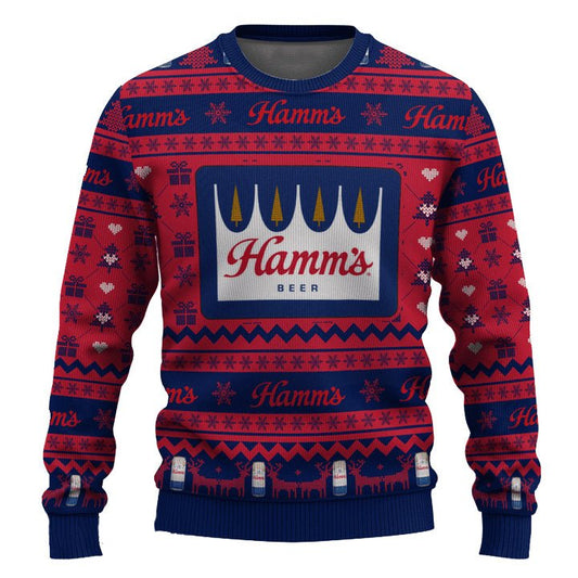 Hamm's Snowing Christmas Ugly Sweater - VinoVogue.com