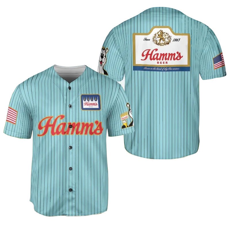 Hamm's Stripe Baseball Jersey - VinoVogue.com