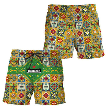 Heineken Azulejo Inspired Swim Trunks - VinoVogue.com