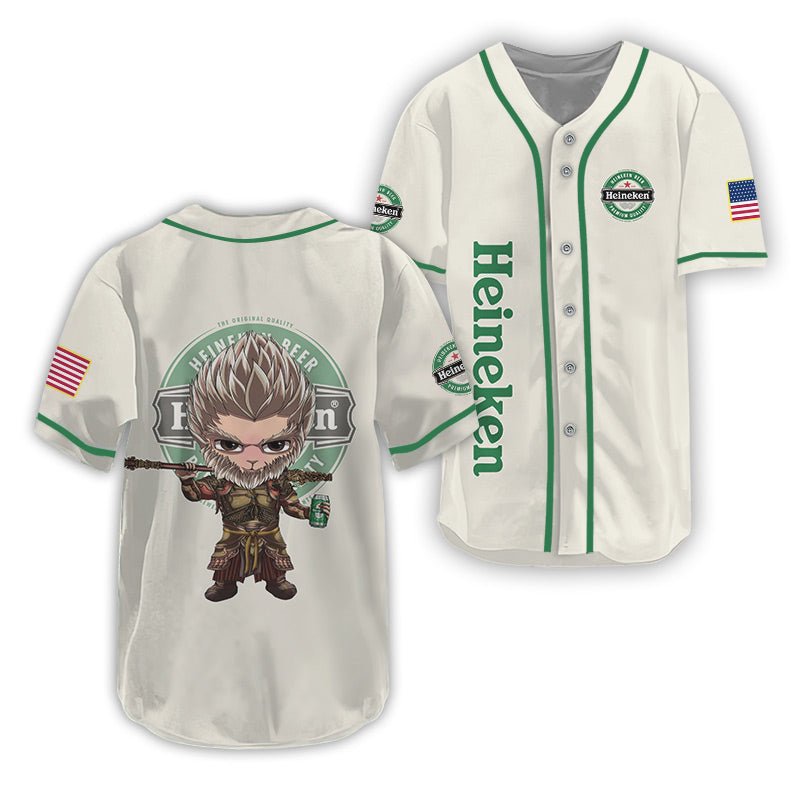 Heineken Black Myth Wukong Baseball Jersey - VinoVogue.com