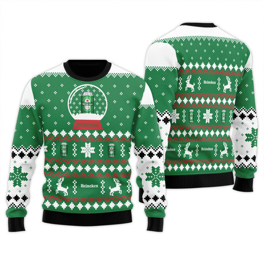 Heineken Christmas Crystal Ball Ugly Sweater