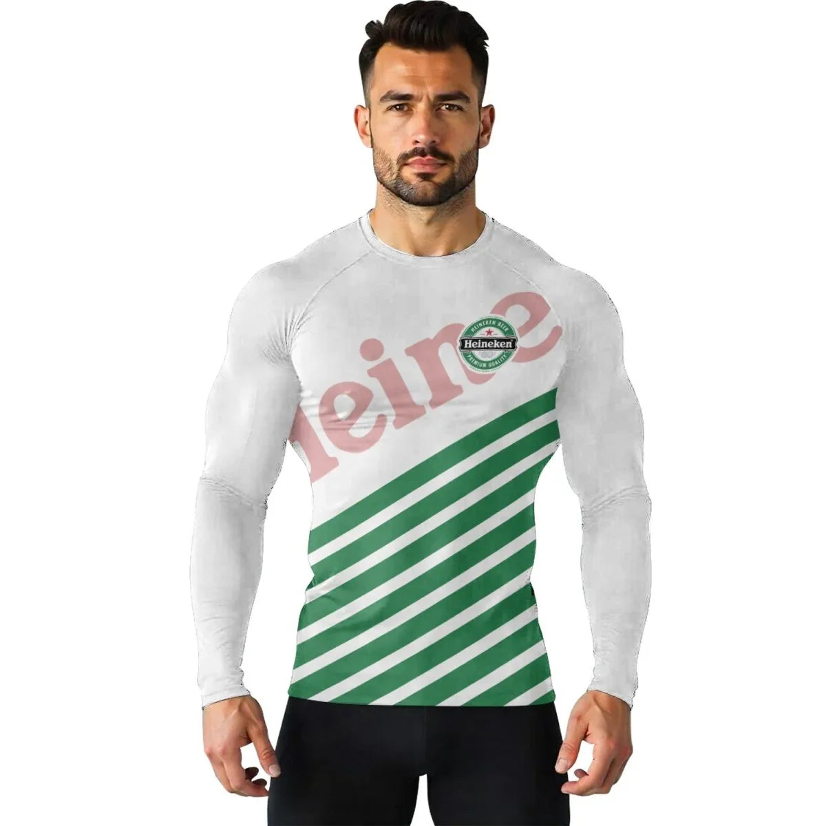 Heineken Diagonal Stripe Rash Guard | Compression Shirt
